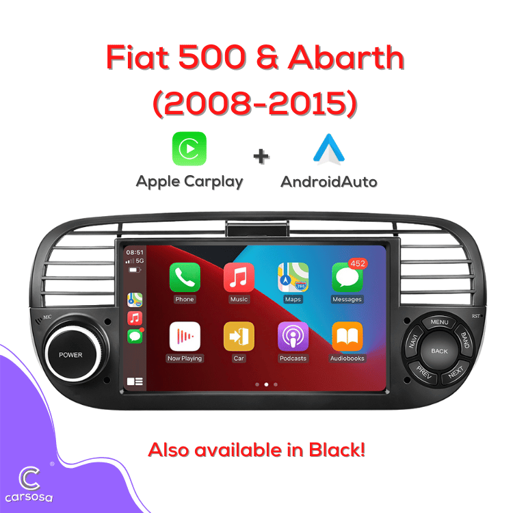 FIAT 500 & Abarth | 2008-2015 | Apple CarPlay & Android Auto | 7.0" Car Radio