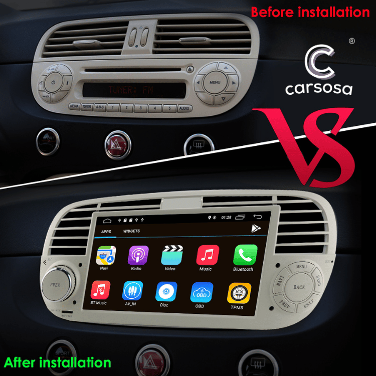 FIAT 500 & Abarth | 2008-2015 | Apple CarPlay & Android Auto | 7.0" Car Radio