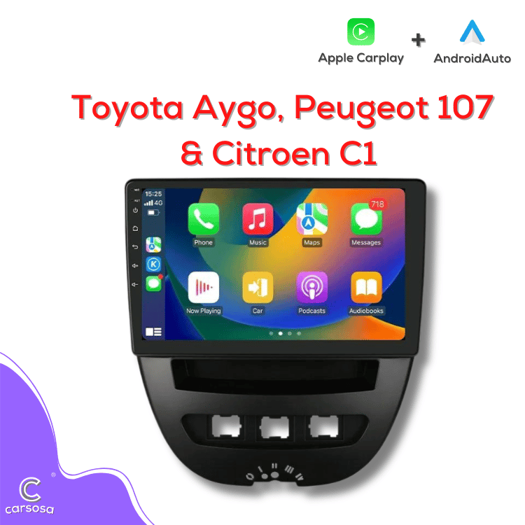 Toyota Aygo, Peugeot 107 & Citroen C1 | Apple CarPlay & Android Auto | 7.0" Car Radio