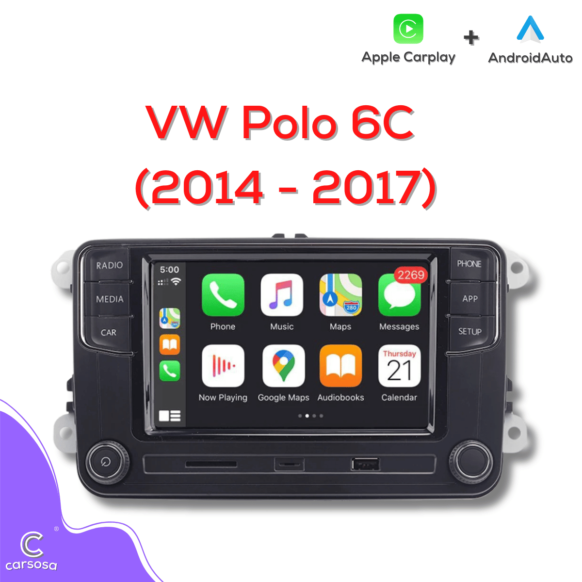 VolksWagen Polo 6C | 2014-17 | Apple CarPlay & Android Auto | 6.5" Car Radio