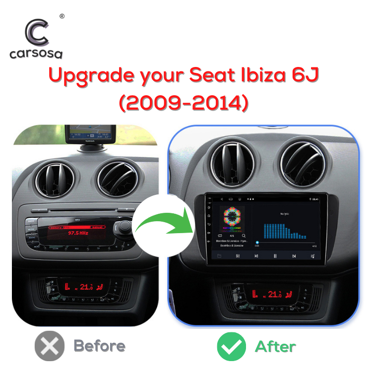 Seat Ibiza | 2009-2014 | Apple CarPlay & Android Auto | 9" Wireless Car Radio